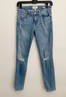 Frame Le Skinny De Jeanne Distressed Miramonte Wash Jeans Size 27