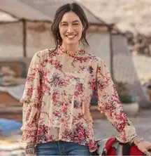 Sundance Flora muse sheer floral top size M