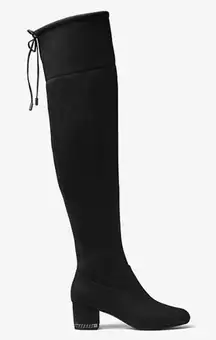 Michael Kors Jamie Suede Stretch Over The Knee OTK Boots Black 8