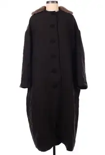 Lanvin 2006 River Collection Castor Beaver Collar Wool Blend Coat 40