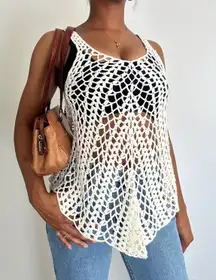 Debut Cream Crochet Tank Top