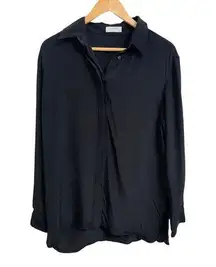 Aritzia Babaton Academy silk button up blouse in black size Small #92287 $148