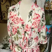 Show Me Your MuMu Pink and Green Floral Robe