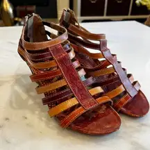 Elite by Corky's‎ St. Martin Brown Leather Gladiator Strappy Heel Sandals Size 8