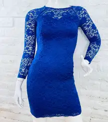 Dress Size S Blue Lace Overlay