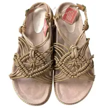 Free People Marla Rope Sandals Size 11 Bohemian Macrame Neutral Tan NWT Summer