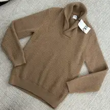 ZARA NEW NWT  camel tan beige wool Blend high neck Soft Knit Sweater long sleeve