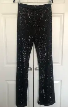 Black Sequin High Waisted Pants Size M (4/6)