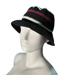 Wayan natural wear cotton knit woven stripe bucket hat