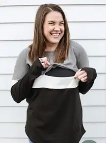 Movemama Varsity Dual Zip Breastfeeding Long Sleeve Small