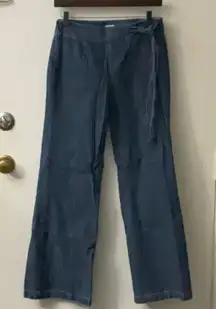 Calvin Klein Wide Leg Side Tie Denim Jeans 2 Boho 70s Look Festival Hippie EDM