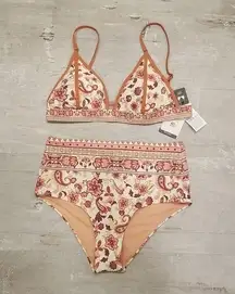 💕RIP CURL💕 Desert Dawn Bikini Banded Triangle Top (M) + High Waisted Bottom (S