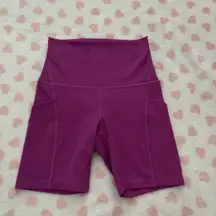 Lululemon align biker shorts vivid plum purple size 2 6” inseam with pockets