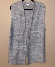 PURE JILL J.JILL Heather Gray Sleeveless Open Front Sweater Vest Size Medium