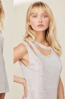 LNA Snake Print Double Cut Out T-shirt Dress "Fallon V" Small EUC