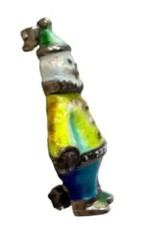 Vintage Sterling Silver Clown Pin Brooch Enamel Marcasite 1.25" x 5/8"