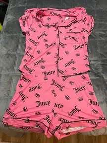 Brand New Juicy Couture Pajama Set Top & Shorts US M