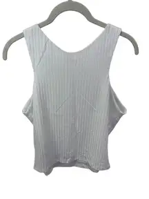 Bar‎ III White Rib Tank Crop Women's Top Size L NWT