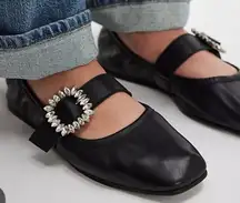 FREE PEOPLE women's ursa gemini ballet flats in black. Size 7.5. MSRP $108 