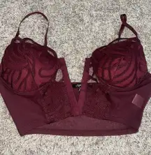 Maroon Corset Bra Top