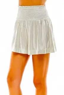 TCEC Ivory Silky Smocked Shorts