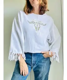 Vintage 90s Sweatshirt Western Wear Size large Boho Cowgirl Steer Arizona Logo