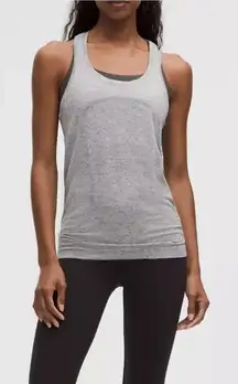 Lululemon Swiftly Tech Racerback Tank Top 2.0 Hip Length - Slate/White - Size 8