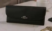 Coach Crossgrain Leather Slim Envelope Snap Wallet