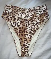 Aerie High-Waisted Crossover Bikini Bottoms Cheetah Print