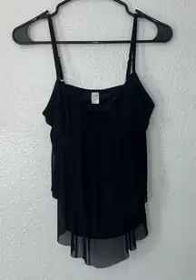 Jaclyn Smith Asymmetrical Black Sleeveless Camisole