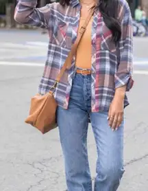#321 SEVEN7 JEANS Plaid Button Down