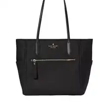 Kate Spade  Chelsea Tote Bag Nylon Black Large Shoulder Zipper Travel Pockets