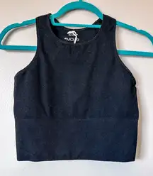 H&M Black High Neck Long Line Sports Bra Size Medium