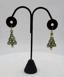 Womens Jewelry Green Stones Christmas Tree Beaded Dangling Earrings‎ Accessories
