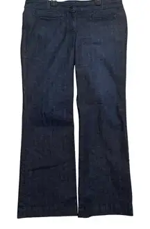 J. Crew City Fit Dark Wash Denim Jeans Flat Front Flare Wide leg Women's Size 14