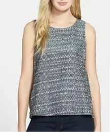 EILEEN FISHER S Organic Cotton Ikat Print Sleeveless Top Skirt Set Matching