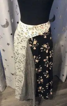 Boho Floral Skirt Womens Calvin Klein Size 12 Midi Mixed Print