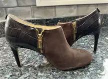 Michael Kors Sammy Brown Suede Ankle Booties Size 9
Croc-Embossed Heeled Boots