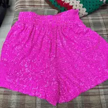 Generation Love High Waist Pink Sequin Shorts