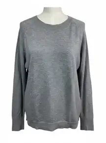 The Nines Gray Crewneck Pullover Lightweight Knit Sweater Women's‎ Size M