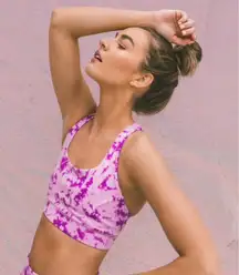 IVL Collective Athletic Sports Bra Crop Top Purple Tie Dye Size 8