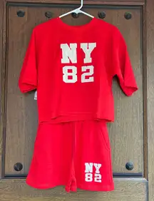 2 pieces short sleeve and short pants sportswear set Size S