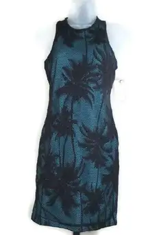 Netted Black Palm Tree Dress Racerback