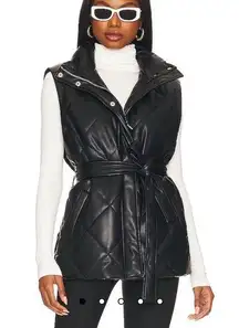 BLANKNYC Faux Leather Vest in Night Fever Size M