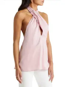 VICI COLLECTION Womens Satin Crossover Halter Neck Top Sleeveless Sz M (b32)