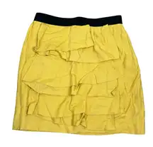 NWT BCBGMaxAzria Yellow Ruffle Tiered Mini Skirt Size 6