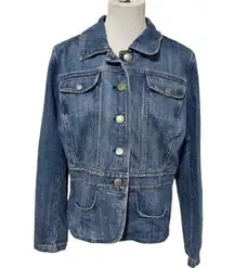 Baccini Women Blue Denim Jacket L