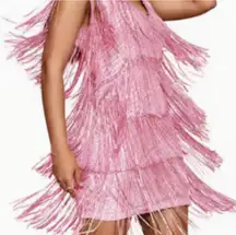 Pink Sequin Flapper Dress
