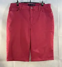 Gloria Vanderbilt Amanda Slimming Effect Pink Denim Bermuda Shorts