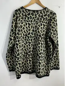 Womans Hickory Pullover Sweater XL Cheetah Print Long Sleeve